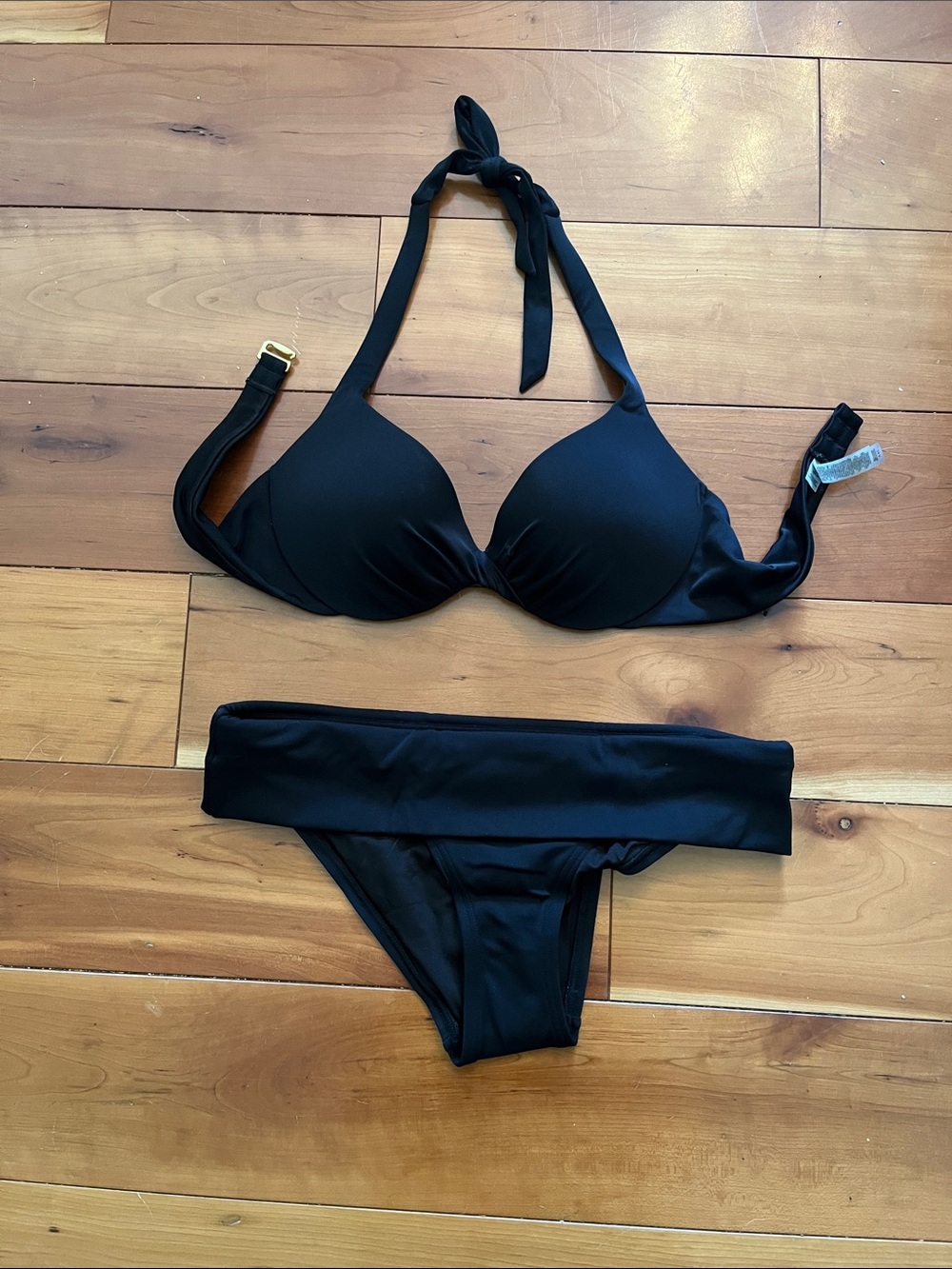 Victoria's Secret Black Halter Bikini Set